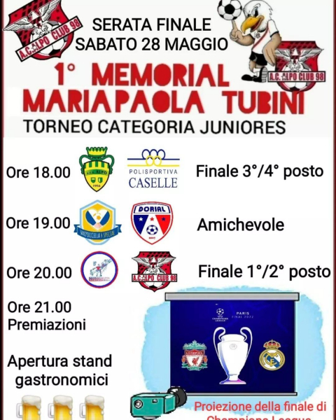 1° Memorial Maria Paola TUBINI - Categoria Juniores